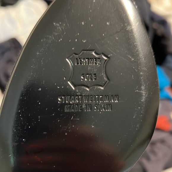 NEW Stuart Weitzman Black Satin Heels - Picture 5 of 7